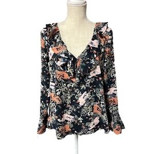 Sanctuary Poet Ruffle Floral Blouse
